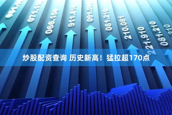 炒股配资查询 历史新高！猛拉超170点